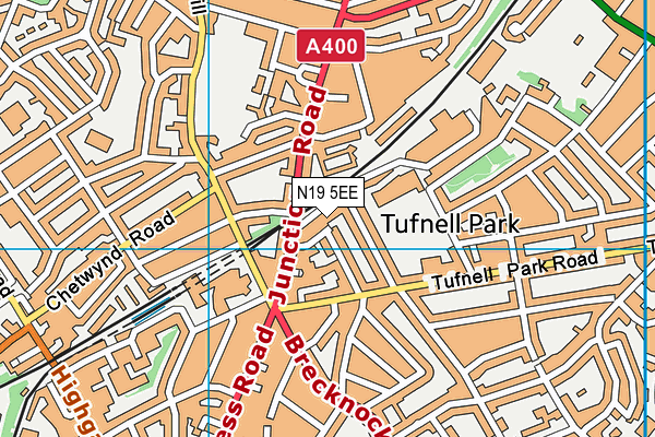 N19 5EE map - OS VectorMap District (Ordnance Survey)