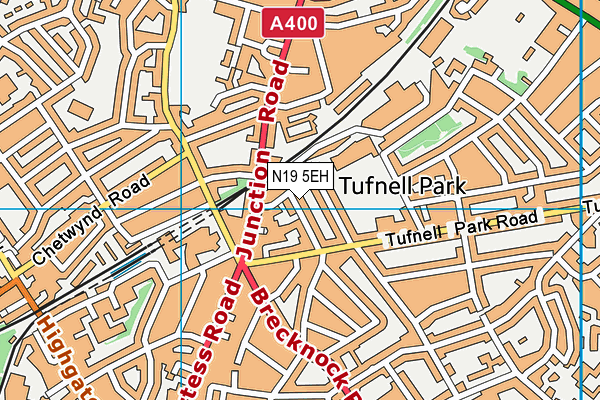 N19 5EH map - OS VectorMap District (Ordnance Survey)