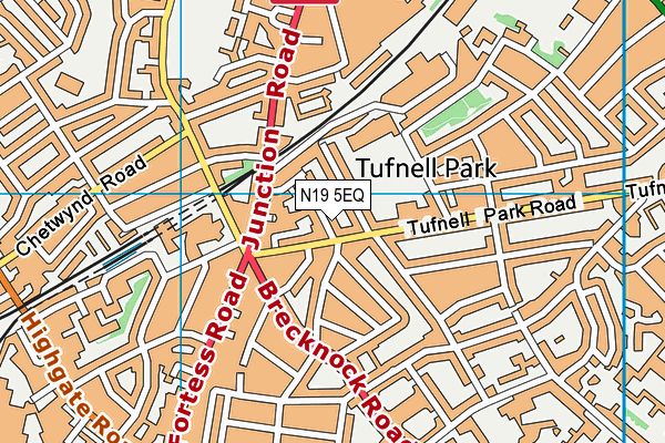 N19 5EQ map - OS VectorMap District (Ordnance Survey)