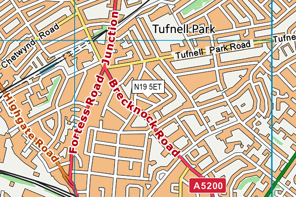 N19 5ET map - OS VectorMap District (Ordnance Survey)