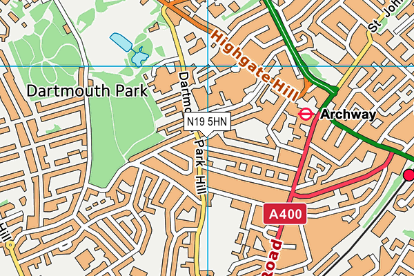 N19 5HN map - OS VectorMap District (Ordnance Survey)