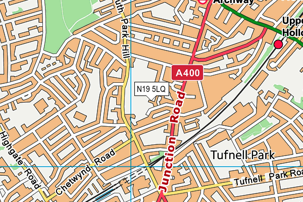 N19 5LQ map - OS VectorMap District (Ordnance Survey)