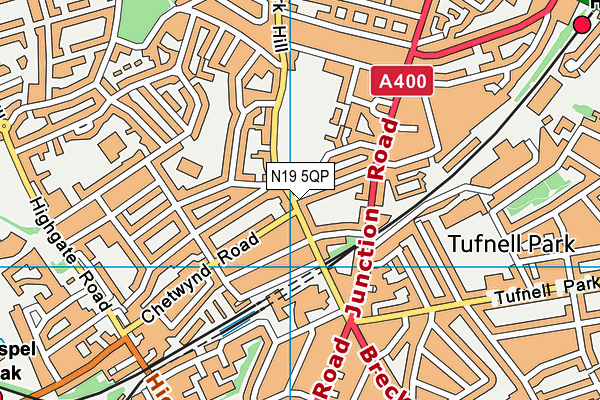 N19 5QP map - OS VectorMap District (Ordnance Survey)