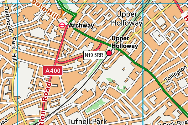 St John's Upper Holloway CofE Primary School map (N19 5RR) - OS VectorMap District (Ordnance Survey)