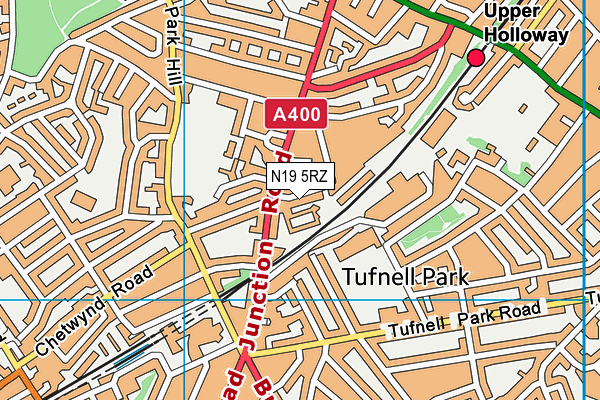 N19 5RZ map - OS VectorMap District (Ordnance Survey)