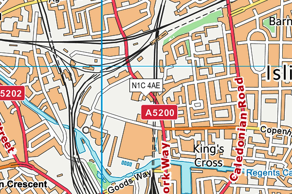 Kings Cross Sports Hall map (N1C 4AE) - OS VectorMap District (Ordnance Survey)