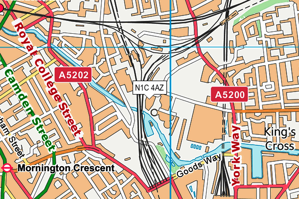 N1C 4AZ map - OS VectorMap District (Ordnance Survey)