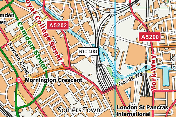 N1C 4DG map - OS VectorMap District (Ordnance Survey)