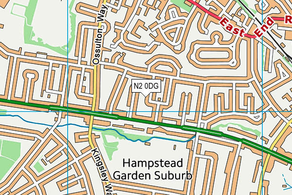 N2 0DG map - OS VectorMap District (Ordnance Survey)