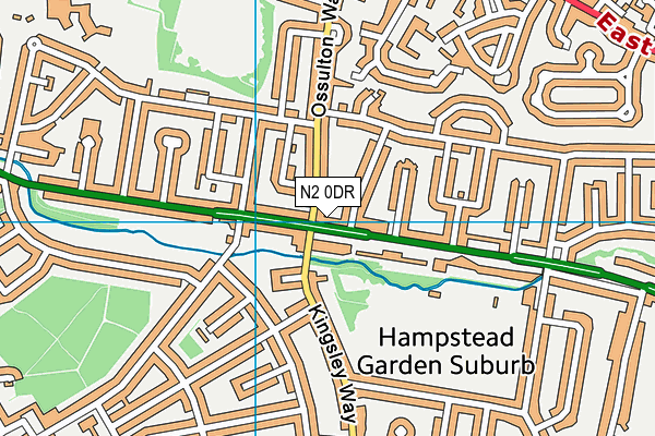 N2 0DR map - OS VectorMap District (Ordnance Survey)