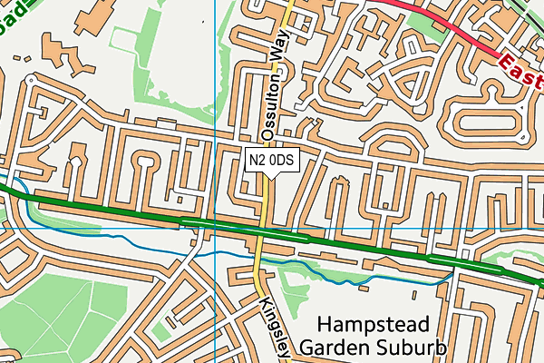 N2 0DS map - OS VectorMap District (Ordnance Survey)