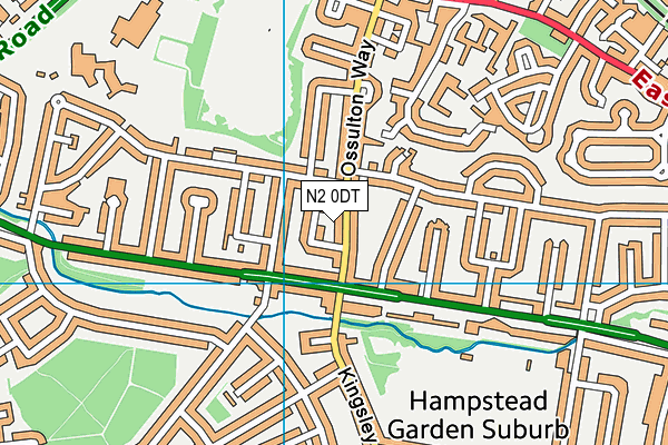 N2 0DT map - OS VectorMap District (Ordnance Survey)