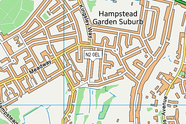 N2 0EL map - OS VectorMap District (Ordnance Survey)