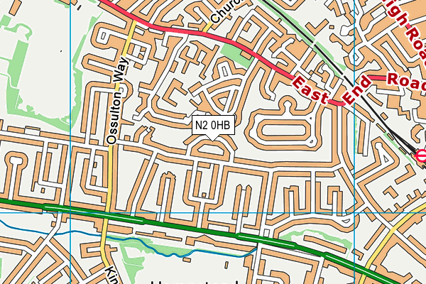 N2 0HB map - OS VectorMap District (Ordnance Survey)