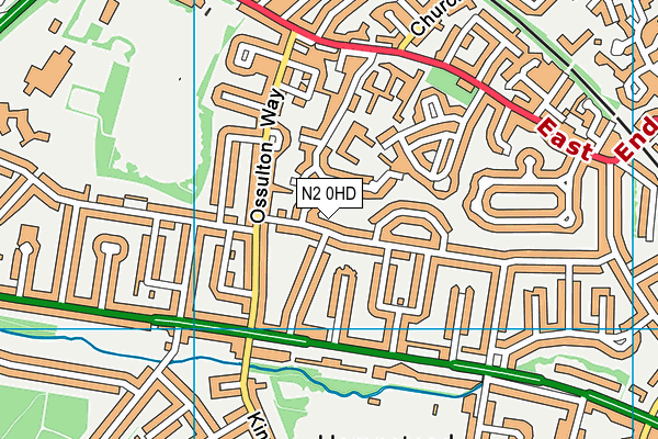 N2 0HD map - OS VectorMap District (Ordnance Survey)