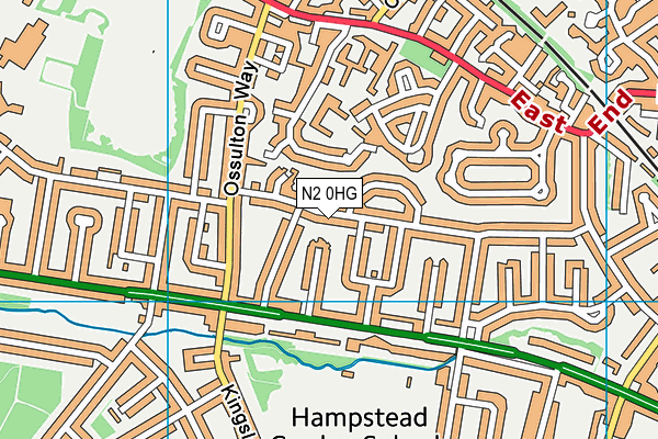 N2 0HG map - OS VectorMap District (Ordnance Survey)