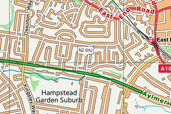 N2 0HJ map - OS VectorMap District (Ordnance Survey)