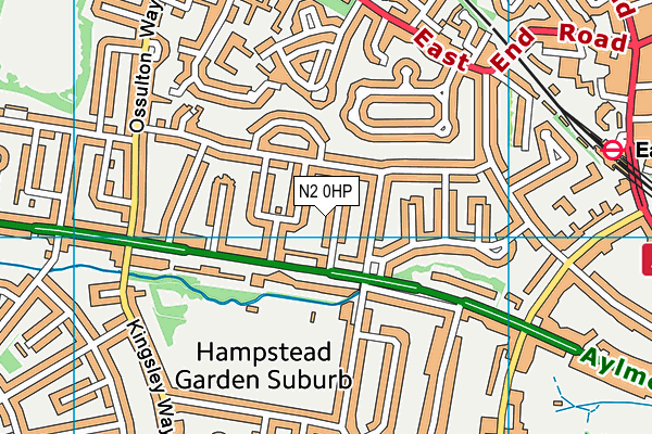 N2 0HP map - OS VectorMap District (Ordnance Survey)