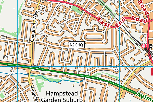 N2 0HQ map - OS VectorMap District (Ordnance Survey)
