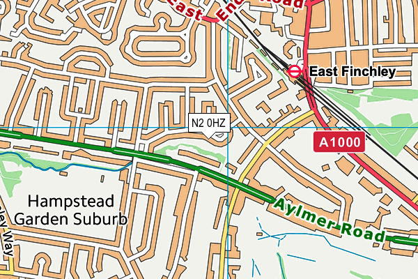 N2 0HZ map - OS VectorMap District (Ordnance Survey)