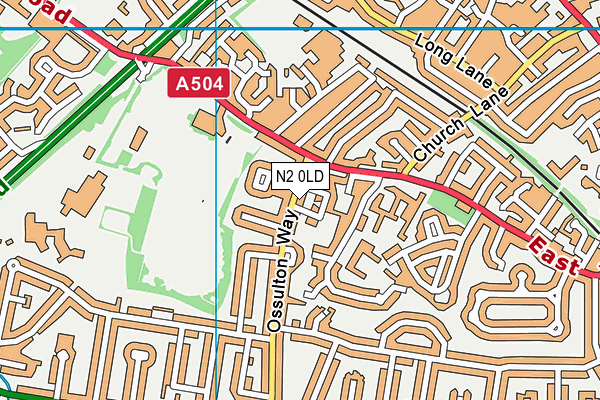 N2 0LD map - OS VectorMap District (Ordnance Survey)