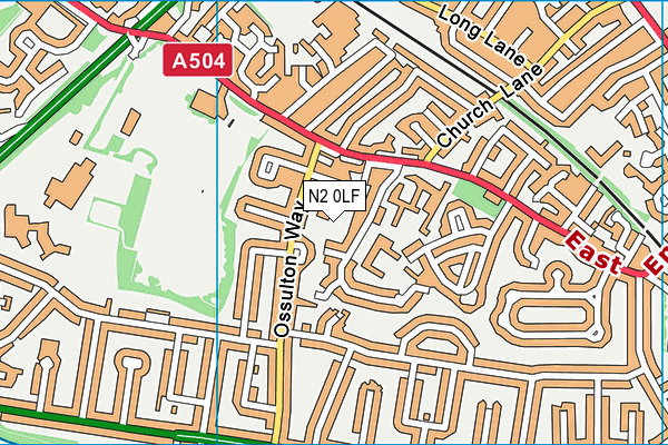 N2 0LF map - OS VectorMap District (Ordnance Survey)