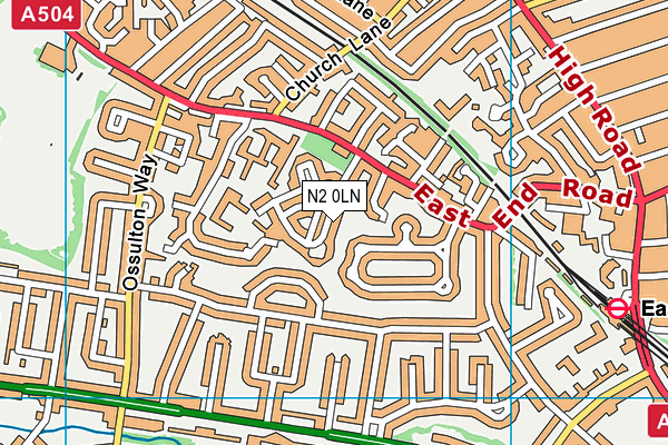 N2 0LN map - OS VectorMap District (Ordnance Survey)