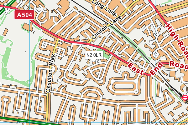 N2 0LR map - OS VectorMap District (Ordnance Survey)