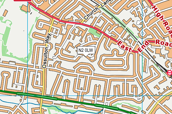 N2 0LW map - OS VectorMap District (Ordnance Survey)