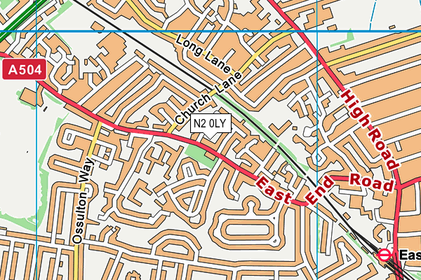 N2 0LY map - OS VectorMap District (Ordnance Survey)