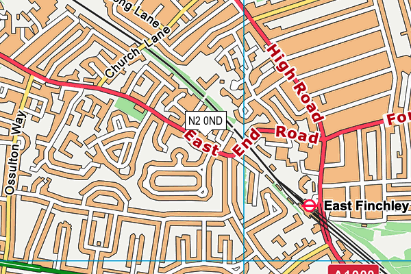 N2 0ND map - OS VectorMap District (Ordnance Survey)