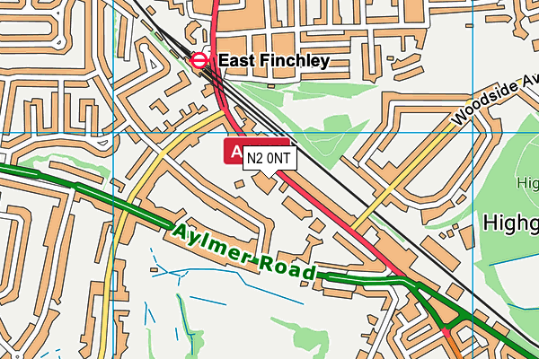 N2 0NT map - OS VectorMap District (Ordnance Survey)