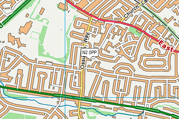 N2 0PP map - OS VectorMap District (Ordnance Survey)