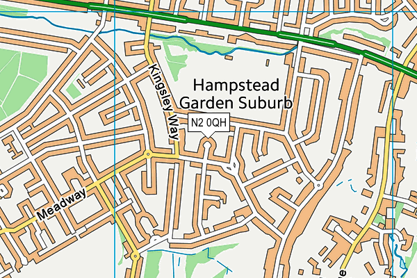 N2 0QH map - OS VectorMap District (Ordnance Survey)