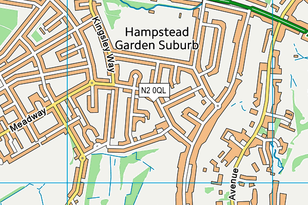 N2 0QL map - OS VectorMap District (Ordnance Survey)