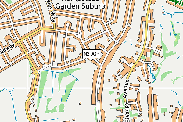 N2 0QP map - OS VectorMap District (Ordnance Survey)