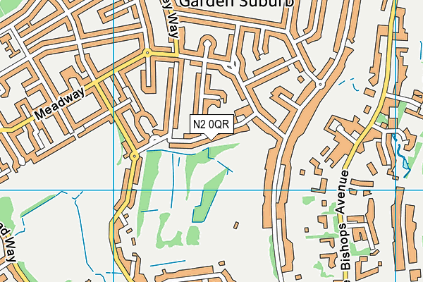 N2 0QR map - OS VectorMap District (Ordnance Survey)