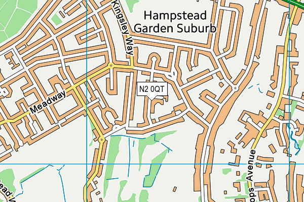 N2 0QT map - OS VectorMap District (Ordnance Survey)