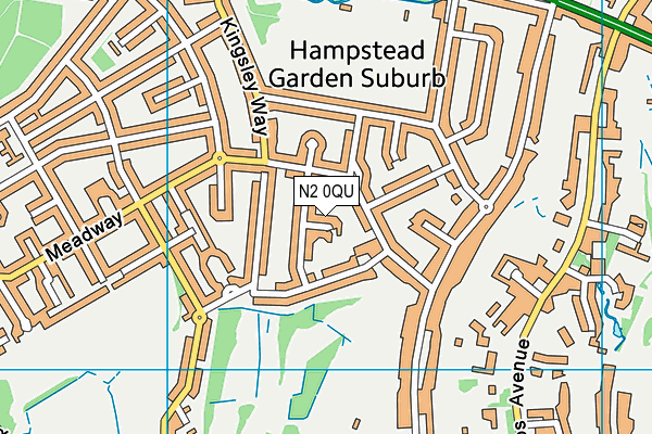 N2 0QU map - OS VectorMap District (Ordnance Survey)