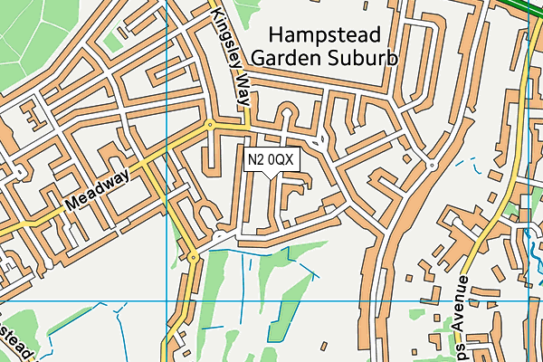 N2 0QX map - OS VectorMap District (Ordnance Survey)