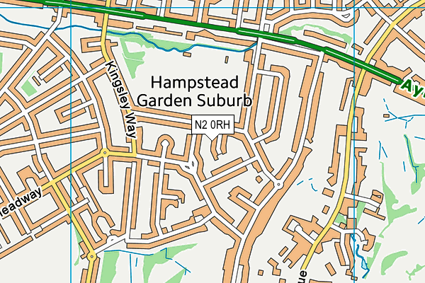 N2 0RH map - OS VectorMap District (Ordnance Survey)