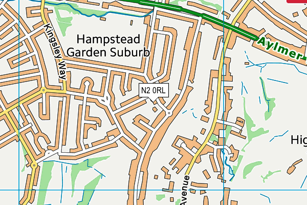 N2 0RL map - OS VectorMap District (Ordnance Survey)