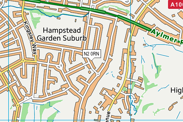 N2 0RN map - OS VectorMap District (Ordnance Survey)