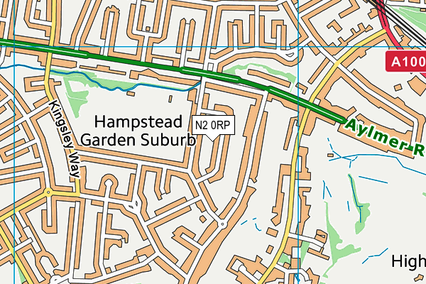 N2 0RP map - OS VectorMap District (Ordnance Survey)