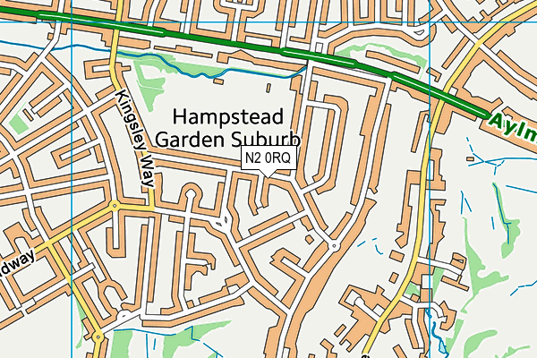 N2 0RQ map - OS VectorMap District (Ordnance Survey)