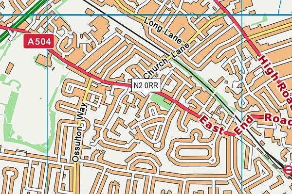 N2 0RR map - OS VectorMap District (Ordnance Survey)