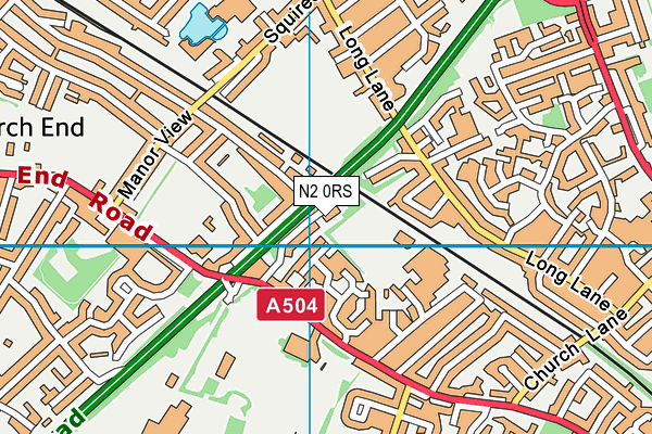 N2 0RS map - OS VectorMap District (Ordnance Survey)