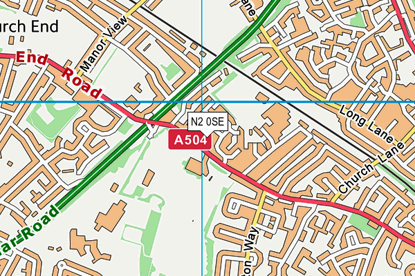 Christ's College Finchley map (N2 0SE) - OS VectorMap District (Ordnance Survey)