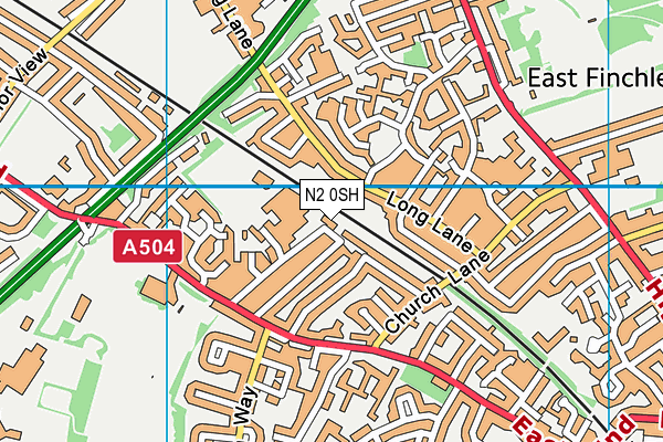 N2 0SH map - OS VectorMap District (Ordnance Survey)