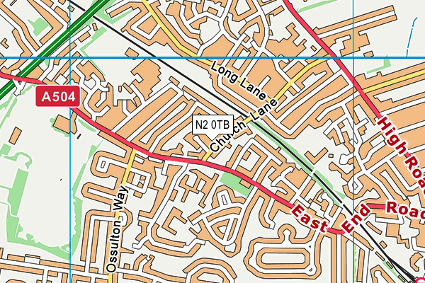 N2 0TB map - OS VectorMap District (Ordnance Survey)